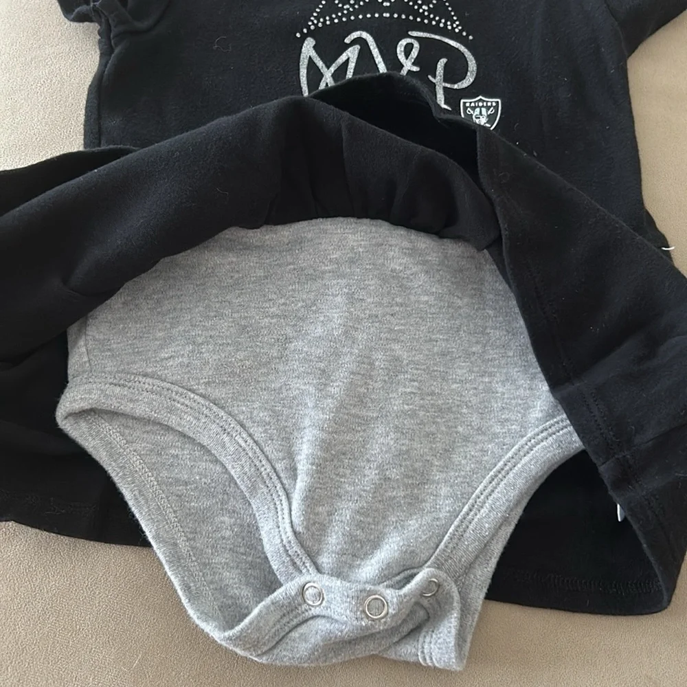 Baby Girls 24 month onesie dress raiders Oakland Vegas nfl football princess mvp